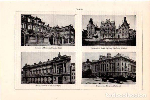 Postkarten: LAMINA V29187: Fachadas de bancos en Lila, Amberes, Bruselas y Budapest - Varios