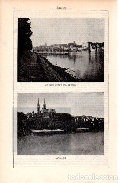 Postkarten: LAMINA V28727: Basilea vista de la ciudad y Catedral - Varios