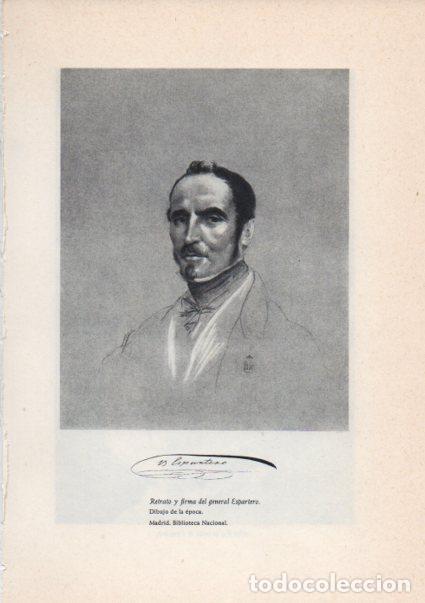 Cartoline: LAMINA V38918: Retrato y firma del general Espartero - Martin de Riquer