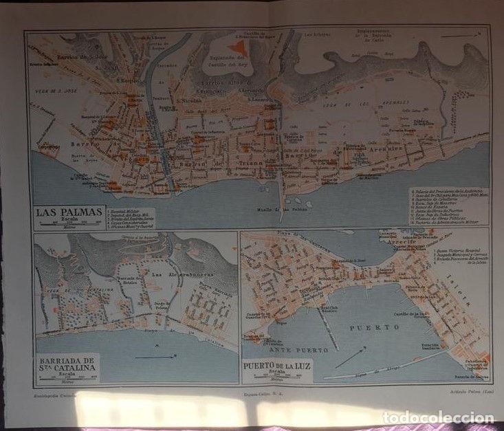 Postais: LAMINA ESPASA 39706: Planos de Las Palmas y barrios de Santa Catalina y Puerto de la Luz - Varios