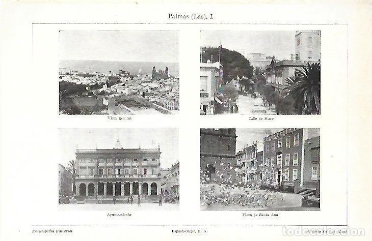 Cartoline: LAMINA ESPASA 39709: Calle de Muro, Ayuntamiento y Plaza de Santa Ana en Las Palmas - Varios