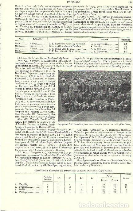 Postales: LAMINA ESPASA 39263: El FC Barcelona en 1952 - Varios