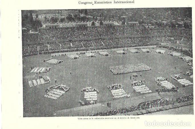 Postales: LAMINA ESPASA 39251: Ordenacion en el estadio de Montjuic de Barcelona - Varios