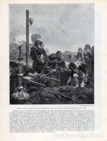 Postais: LAMINA V39155: Ejecucion de Alvaro de Luna en Valladolid en 1453 por R. Ramirez - Manuel Sandoval de