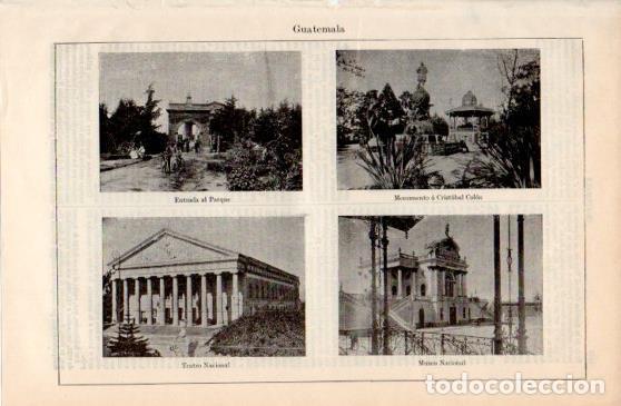 Cartes Postales: LAMINA V40130: Parque, Teatro Naciona y Museo Nacional en Guatemala - Varios