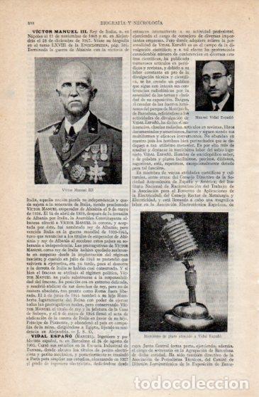 Postales: LAMINA V40186: Victor Manuel III y microfono ofrecido a Vidal Espa&ntilde;o - Varios