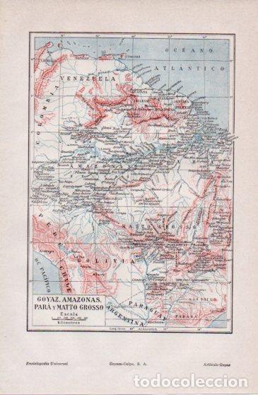 Postales: LAMINA V40016: Mapa Goyaz, Amazonas, Para y Matto Grosso - Varios