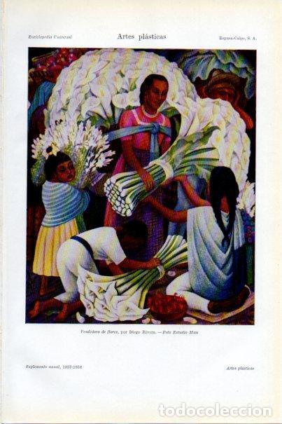 Postais: LAMINA V29716: Vendedora de flores por Diego Rivera - Varios