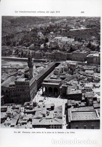 Postcards: LAMINA V41401: Vista aerea plaza de la Se&ntilde;oria y los Uffizi, Florencia - Leonardo Benevolo