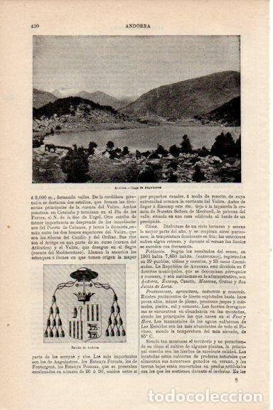 Cartes Postales: LAMINA V30742: Lago de Angulastres en Andorra - Varios