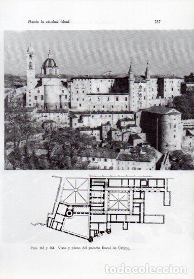 Postales: LAMINA V41233: Vista y plano del palacio Ducal de Urbino - Leonardo Benevolo