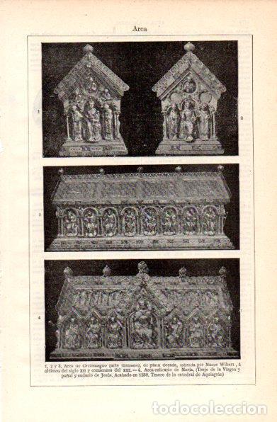 Cartoline: LAMINA V30879: Arca de Carlomagno y arca relicario de Maria - Varios