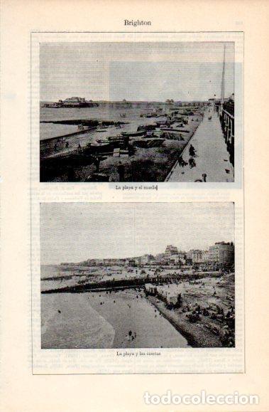 Cartoline: LAMINA V40758: Playa, muelle y casetas en Brighton - Varios