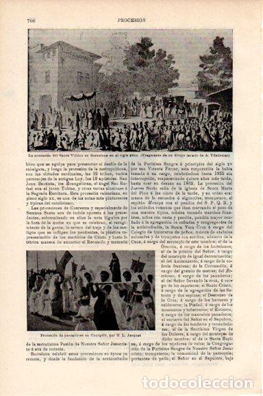 Postais: LAMINA V30542: Procesion del Santo Viatico en Barcelona - Varios