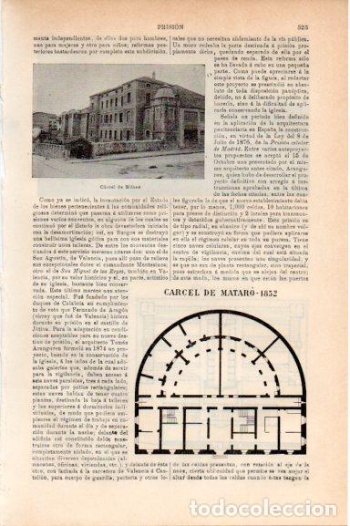 Postkarten: LAMINA V30530: Vista carcel de Bilbao y Carcel de Mataro 1852 - Varios