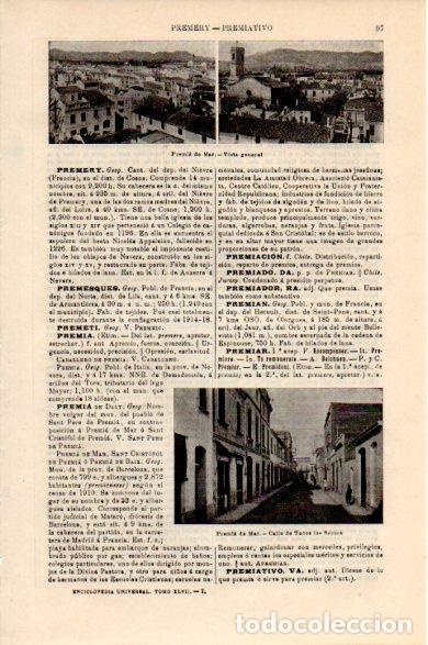 Postales: LAMINA V30501: Vista y calle de Todos los Santos en Premia de Mar, Barcelona - Varios