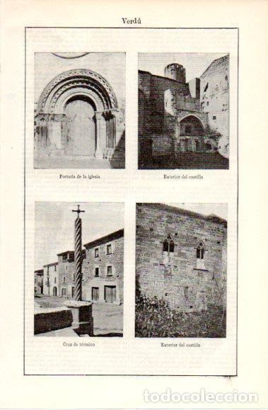 Postkarten: LAMINA V40587: Iglesia, castillo y Cruz de termino en Verdu - Varios