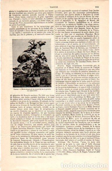 Postkarten: LAMINA V31460: Monumento a los muertos en la guerra 1914-1918 en Varese - Varios