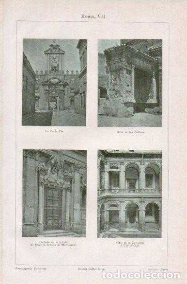 Postkarten: LAMINA V41727: Arco de los Orifices, Patio de la Sapienza y Porta Pia en Roma - Varios