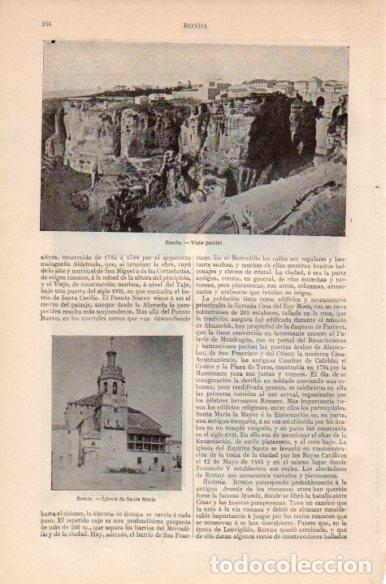 Postais: LAMINA V41757: Vista e iglesia de Santa Maria en Ronda - Varios