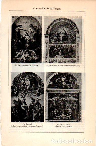 Postkarten: LAMINA V31066: Coronacion de la Virgen por Rubens, Ghirlandaio, Boticelli y Crivelli - Varios