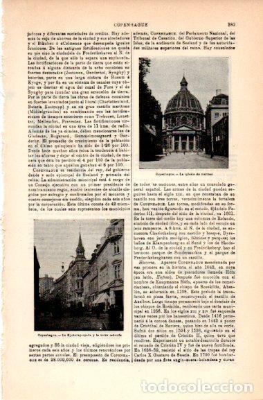 Postkarten: LAMINA V30961: Iglesia de marmol y la torre redonda en Copenhague - Varios