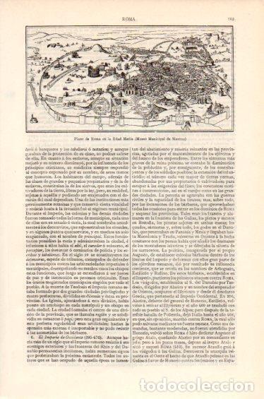 Postales: LAMINA V41712: Plano de Roma en la Edad Media - Varios