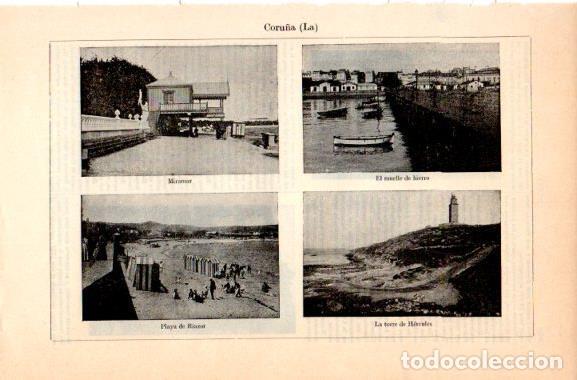 Cartes Postales: LAMINA V31117: Playa, muelle y torre de Hercules en La Coru&ntilde;a - Varios