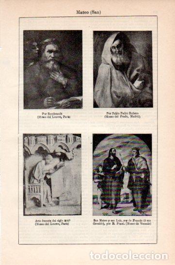 Postkarten: LAMINA V41570: San Mateo por Rembrandt , Rubens y B. Pitati - Varios