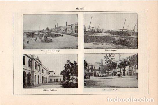 Postales: LAMINA V41565: Vistas de Mataro, Barcelona - Varios