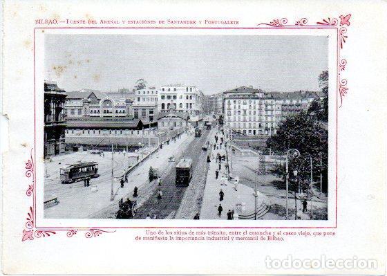 Postais: LAMINA V31938: Bilbao. Fuente del Arenal y Estaciones de Santander y Portugalete - Varios