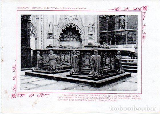 Cartes Postales: LAMINA V31924: Toledo. Sepulcros de D. Alvaro de Luna y de su esposa - Varios