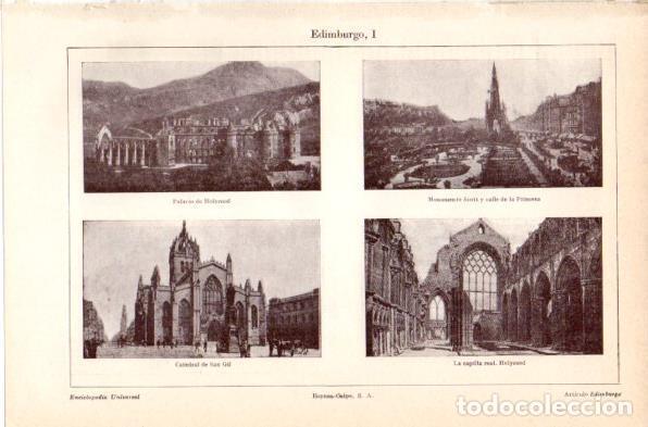 Postkarten: LAMINA V41991: Palacio de Holyrrod, Catedral de San Gil y Monumento Scott en Edimburgo - Varios