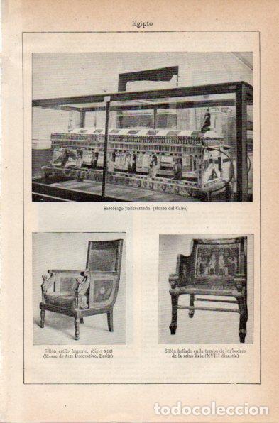 Postales: LAMINA V42035: Sarcofago y sillones del Antiguo Egipto - Varios