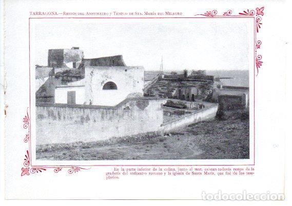 Cartes Postales: LAMINA V31761: Tarragona. Restos del Anfiteatro y Templo de Sta. Maria del Milagro - Varios