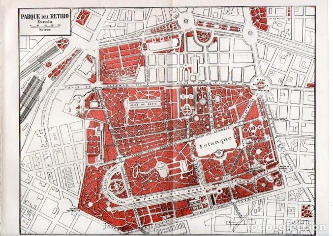 Postais: LAMINA V42963: Plano del Parque del Retiro, Madrid - Varios