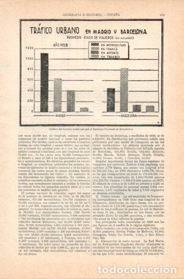 Postales: LAMINA V32787: Grafico trafico urbano en Madrid y Barcelona - Varios