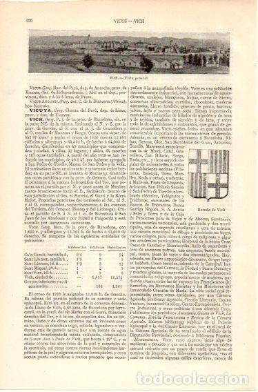 Cartes Postales: LAMINA V32417: Vista y escudo de Vich o Vic, Barcelona - Varios