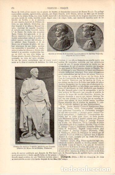 Postcards: LAMINA V32363: Escultura de Americo Vespucio por Grazzini - Varios