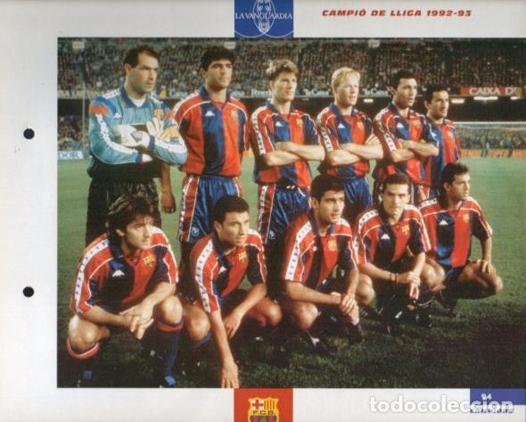 Postkarten: LAMINA V43390: F.C. Barcelona Campio de Lliga 1991 - 1993. El Gran album del Bar&ccedil;a - NULL