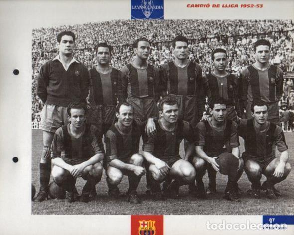 Cartoline: LAMINA V43387: F.C. Barcelona Campio de Lliga 1952 - 1953. El Gran album del Bar&ccedil;a - NULL