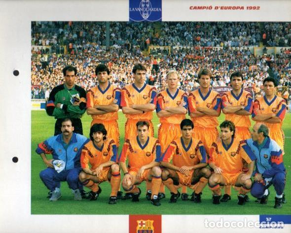 Postais: LAMINA V43382: F.C. Barcelona equip Campio d'Europa 1992. El Gran album del Bar&ccedil;a - NULL