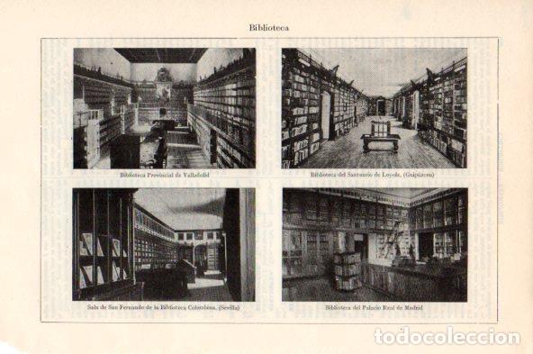 Postales: LAMINA V44048: Biblioteca de Valladolid, Santuario de Loyola y Palacio Real de Madrid - Varios