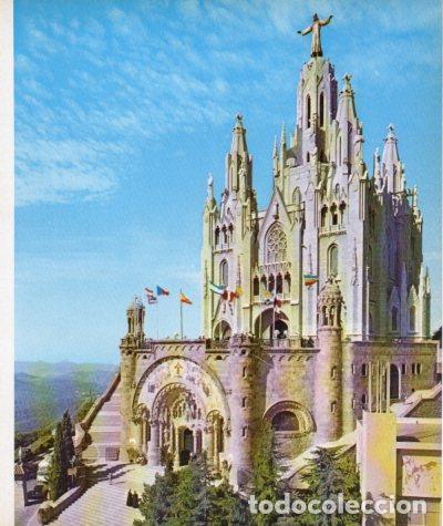 Postales: LAMINA V33187: Templo Expiatorio del Sagrado Corazon en Tibidabo, Barcelona - Varios