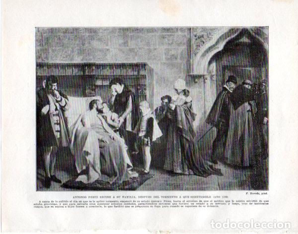 Cartoline: LAMINA V33903: Antonio Perez recibe a su familia despues de su tortura por F. Borras - Manuel Rodrig