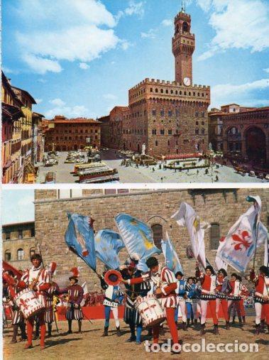 Postcards: LAMINA V33216: Florencia. Vista Plaza de la Se&ntilde;oria - Varios