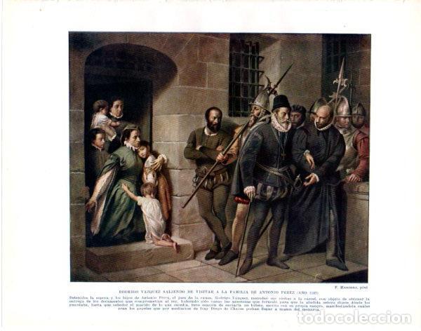 Postales: LAMINA V33890: Rodrigo Vazquez visitando a la familia de Antonio Perez por V. Manzano - Manuel Rodri