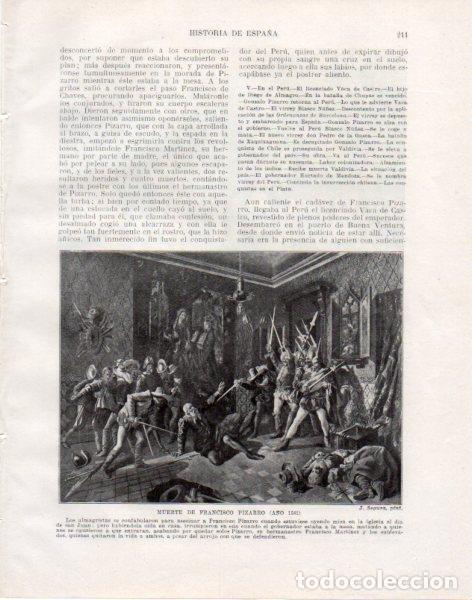 Cartes Postales: LAMINA V33803: Muerte de Francisco Pizarro por J. Segura - Manuel Rodriguez Codola