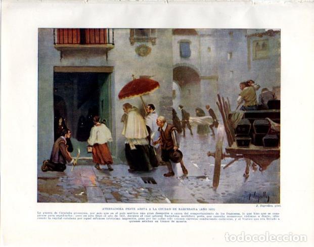 Postkarten: LAMINA V33935: La peste azota a la ciudad de Barcelona en 1651 por J. Segrelles - Manuel Rodriguez C