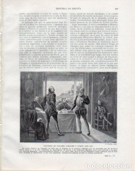 Postkarten: LAMINA V33796: Convenio de Pizarro, Almagro y Luque por J. Cuchy - Manuel Rodriguez Codola